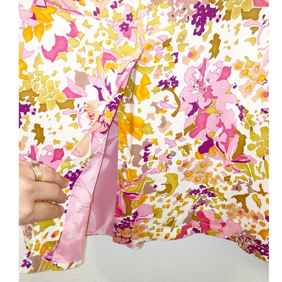 VTG Y2K MARSHALL FIELD’S Floral Trench Coat SZ; Large - Picture 10 of 14